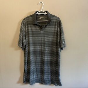 ✌️2/$10✌️Nike DRI-FIT Gray Striped Golf Polo Shirt – Size XL Good/Fair Condition